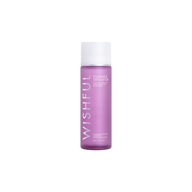 WISHFUL Eggplant Exfoliator: 9.5% AHA, BHA & PHA Pore Clarifying Daily Toner Mini, Mini, hi-res